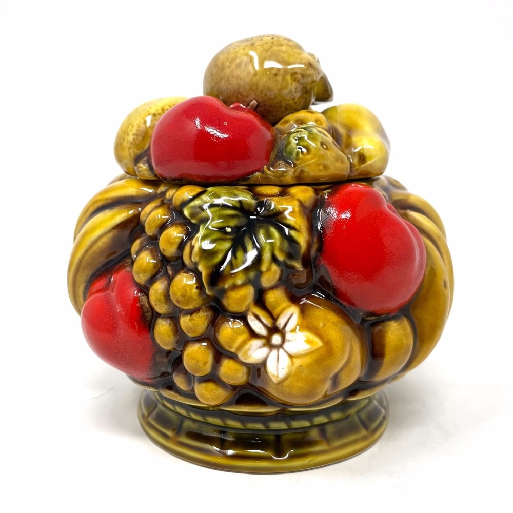 Vintage MCM Ardco Fine Quality Dallas Ceramic Fruit Canister/Cookie Jar Japan